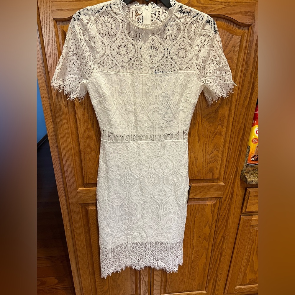 Lulus Elegant White Lace Dress